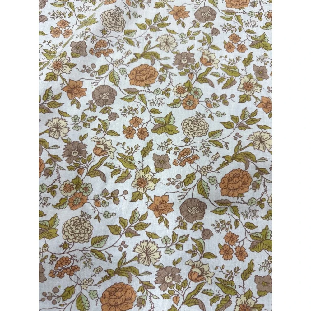 Vintage 70s Tastemaker Earthy Floral Twin Sheet Set Boho Cottagecore